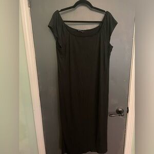 Supersoft Essentials Plain Split Hem Square Neck Dress